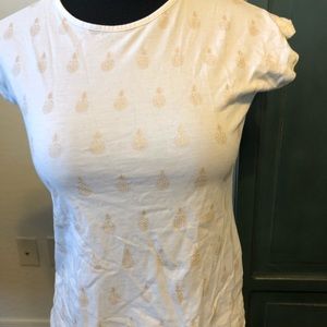 White shirt with pineapples